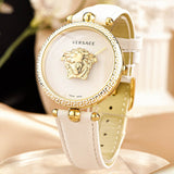 Buy Shop Versace Palazzo Empire White Dial White Leather Strap Watch for Women - VCO040017 USA Online