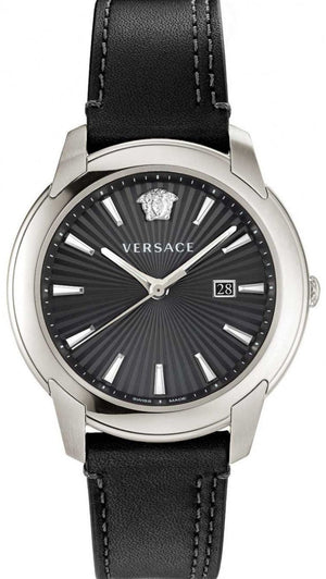 Buy Shop Versace V Urban Black Dial Black Leather Strap Watch for Men - VELQ00119 USA Online