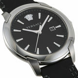 Buy Shop Versace V Urban Black Dial Black Leather Strap Watch for Men - VELQ00119 USA Online