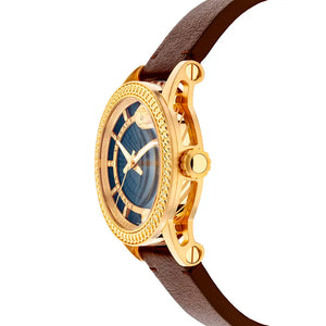 Buy Shop Versace Code Quartz Blue Dial Brown Leather Strap Watch For Men - VEPO00220 USA Online