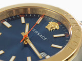 Buy Shop Versace Hellenyium Quartz Blue Dial Two Tone Steel Strap Watch for Men - VEVK00520 USA Online