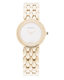 Buy Shop Versace V Flare Diamonds Silver Dial Gold Steel Strap Watch for Women - VEBN00918 USA Online