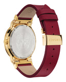 Versace Greca Silver Dial Red Leather Strap Watch for Women - VEVH00420