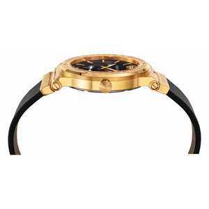 Buy Shop Versace Greca Black Dial Black Leather Strap Watch for Men - VEVI00220 USA Online