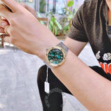 Buy Shop Versace Hellenyium Quartz Green Dial Silver Steel Strap Watch For Men - VEVK00420 USA Online