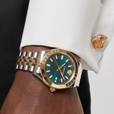 Buy Shop Versace Hellenyium Quartz Green Dial Two Tone Steel Strap Watch For Men - VEVI00620 USA Online