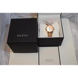 Gucci G Timeless Quartz Gold Dial Gold Steel Strap Watch For Women - YA126482