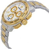 Buy Shop Versace Dylos Chronograph Silver Dial Two Tone Steel Strap Watch for Men - VQC030015 USA Online