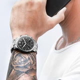 Buy Shop Fossil Goodwin Chronograph Black Dial Silver Steel Strap Watch for Men - FS5412 USA Online