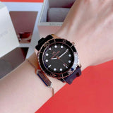 Buy Shop Michael Kors Runway Quartz Black Dial Black Silicone Strap Watch For Women - MK6852 USA Online