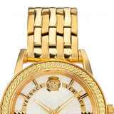 Versace Code Quartz Silver Dial Gold Steel Strap Watch For Men - VEPO00420