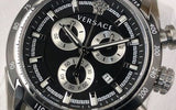 Buy Shop Versace V Ray Chronograph Quartz Black Dial Black Leather Strap Watch For Men - VE2I00121 USA Online