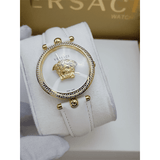 Buy Shop Versace Palazzo Empire White Dial White Leather Strap Watch for Women - VCO040017 USA Online