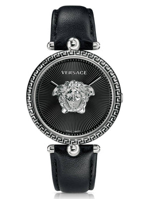 Buy Shop Versace Palazzo Empire Black Dial Black Leather Strap Watch for Women - VCO060017 USA Online