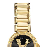 Buy Shop Versace V Virtus Quartz Black Dial Gold Steel Strap Watch For Women - VET300121 USA Online