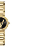 Buy Shop Versace V Virtus Quartz Black Dial Gold Steel Strap Watch For Women - VET300121 USA Online