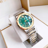 Buy Shop Versace Hellenyium Quartz Green Dial Silver Steel Strap Watch For Men - VEVK00420 USA Online