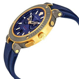 Buy Shop Versace V Extreme Chronograph Blue & Gold Tone Dial Blue Rubber Strap Watch for Men - VCN010017 USA Online