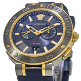 Buy Shop Versace V Extreme Chronograph Blue & Gold Tone Dial Blue Rubber Strap Watch for Men - VCN010017 USA Online