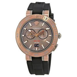 Buy Shop Versace V Extreme Chronograph Brown Tone Dial Black Rubber Strap Watch for Men - VCN030017 USA Online