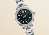 Buy Shop Versace Hellenyium Black Dial Silver Steel Strap Watch for Women - V12020015 USA Online