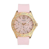 Buy Shop Guess Sparkling Diamonds Pink Dial Pink Rubber Strap Watch for Women - W0032L9 USA Online