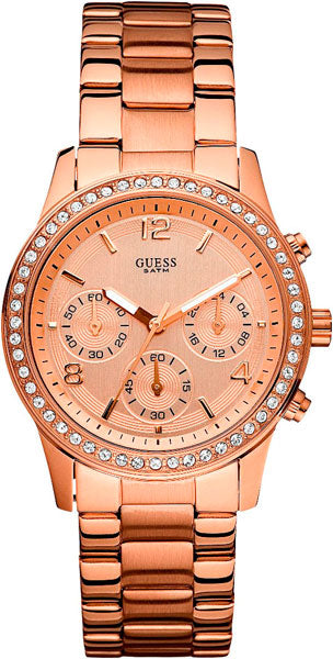 Buy Shop Guess Mini Spectrum Quartz Rose Gold Dial Rose Gold Steel Strap Watch For Women - W0122L3 USA Online