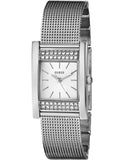 Buy Shop Guess Nouveau Diamonds Silver Dial Silver Mesh Bracelet Watch for Women - W0127L1 USA Online