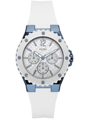 Buy Shop Guess Overdrive Chronograph White Dial White Rubber Strap Watch for Women - W0149L6 USA Online