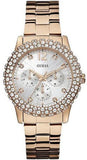 Buy Shop Guess Dazzler Diamonds Silver Dial Rose Gold Steel Strap Watch for Women - W0335L3 USA Online