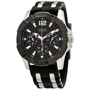 Buy Shop Guess Oasis Black Dial Black Rubber Strap Watch for Men - W0366G1 USA Online