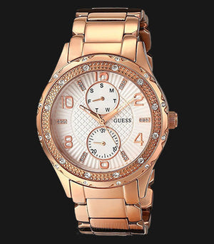 Buy Shop Guess Siren Diamonds White Dial Rose Gold Steel Strap Watch for Women - W0442L3 USA Online