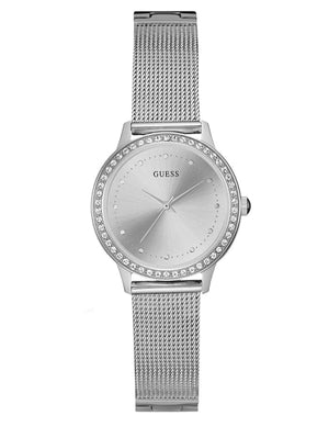 Buy Shop Guess Chelsea Quartz Silver Dial Silver Mesh Strap Watch For Women - W0647L6 USA Online