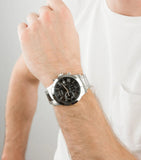Buy Shop Guess Atlas Chronograph Black Dial Silver Steel Strap Watch For Men - W0668G3 USA Online