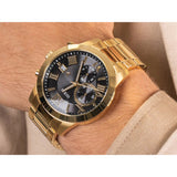 Buy Shop Guess Atlas Chronograph Black Dial Gold Steel Strap Watch for Men - W0668G8 USA Online