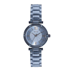 Buy Shop Guess Park Ave Analog Quartz Blue Dial Blue Steel Strap Watch For Women - W0767L4 USA Online