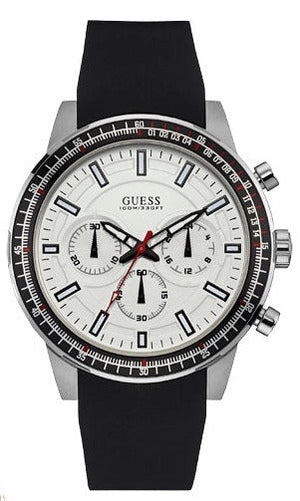 Buy Shop Guess Fuel Multifunction White Dial Black Rubber Strap Watch for Men - W0802G1 USA Online
