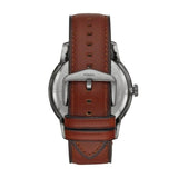 Buy Shop Fossil Townsman Automatic Skeleton Black Dial Brown Leather Strap Watch for Men - ME3181 USA Online