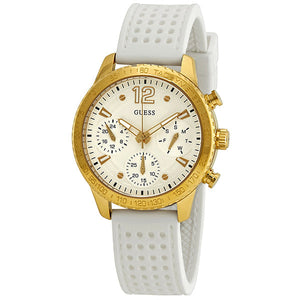 Buy Shop Guess Marina Multifunction White Dial White Rubber Strap Watch for Women - W1025L5 USA Online