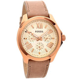 Buy Shop Fossil Cecile White Dial Beige Leather Strap Watch for Women - AM4532 USA Online