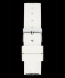 Buy Shop Guess Swirl Quartz Silver Dial White Silicone Strap Watch for Women - W1096L1 USA Online
