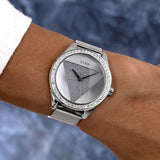 Buy Shop Guess Tri Glitz Quartz Silver Dial Silver Mesh Bracelet Watch For Women - W1142L1 USA Online