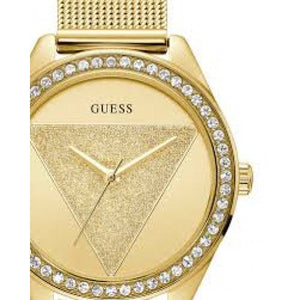 Buy Shop Guess Tri Glitz Quartz Diamonds Gold Dial Gold Mesh Bracelet Watch For Women - W1142L2 USA Online