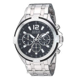 Buy Shop Guess Surge Chronograph Black Dial Silver Steel Strap Watch for Men - W1258G1 USA Online