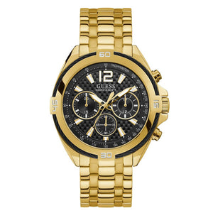 Buy Shop Guess Surge Chronograph Black Dial Gold Steel Strap Watch for Men - W1258G2 USA Online