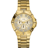 Buy Shop Guess Vista Diamonds Gold Dial Gold Steel Strap Watch for Women - W13573L1 USA Online