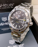 Tag Heuer Aquaracer Calibre 5 Grey Dial Silver Steel Strap Watch for Men - WBD2113.BA0928