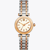Buy Shop Tory Burch Classic T White Dial Two Tone Steel Strap Watch for Women - TBW9011 USA Online