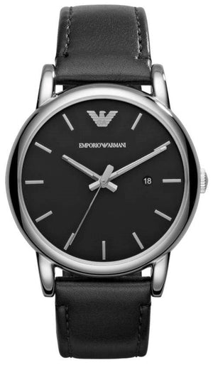 Buy Shop Emporio Armani Classic Quartz Black Dial Black Leather Strap Watch For Men - AR1692 USA Online