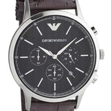 Buy Shop Emporio Armani Renato Chronograph Black Dial Brown Leather Strap Watch For Men - AR2482 USA Online